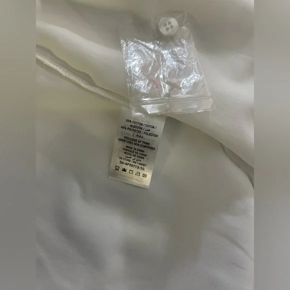 Sz XS-S Ardene women’s Oversized Shirt Ardene Classic White Longsleeve pleated - Picture 15 of 16